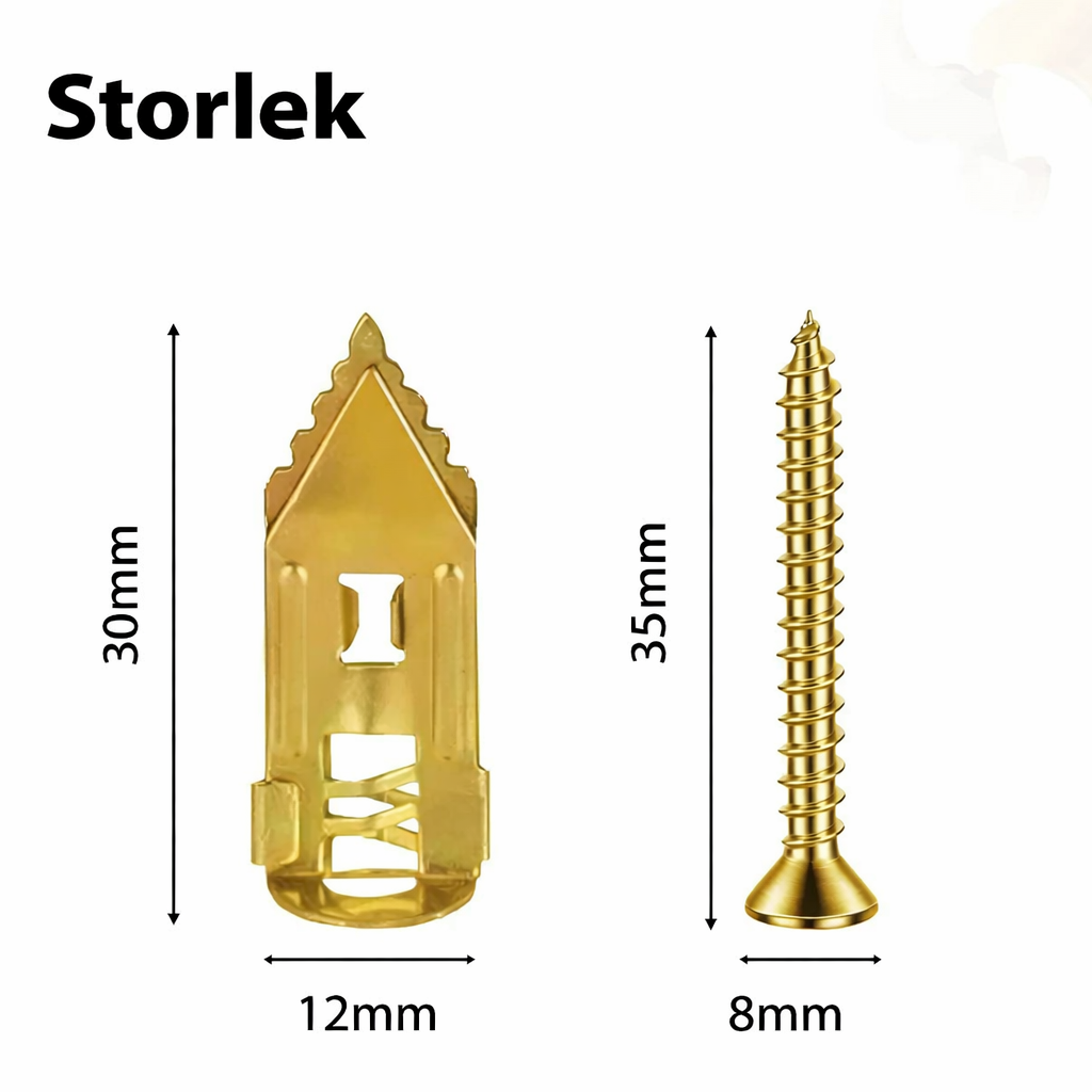 Självborrande gipsankare - Montera direkt, Utan borr